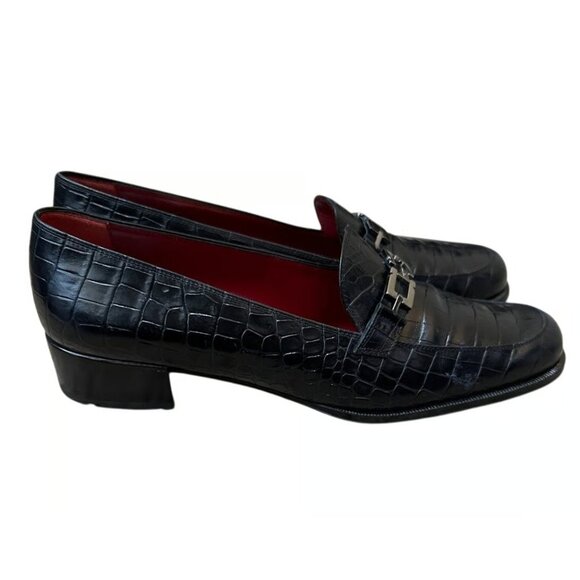 SALVATORE FERRAGAMO Black LEATHER LOAFER - Picture 3 of 8